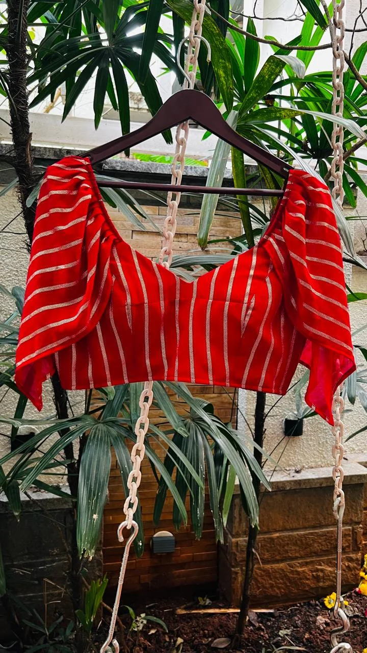 Amazing Red and Gold Combination Beautiful Designer Blouse